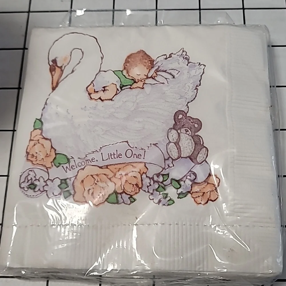 Vintage American‎ Greetings Beverage Napkins and 9 oz Cups,  NIP